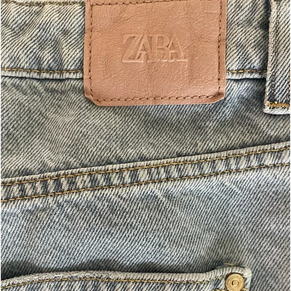 Zara High Rise Straight Leg Ripped Denim Jeans Ladies Size 6 - Picture 6 of 6